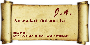 Janecskai Antonella névjegykártya